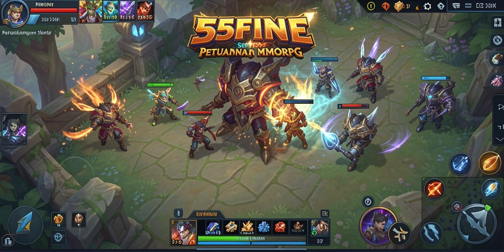 Tampilan gameplay epik dalam dunia 55FIVE MMORPG.