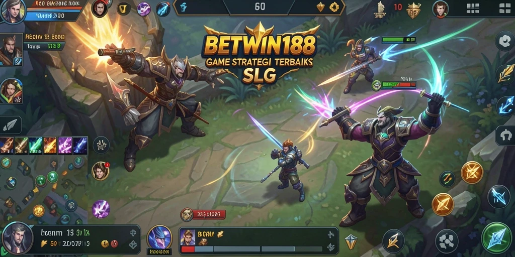 Screenshot utama BETWIN188 menampilkan aksi bertarung mendebarkan dalam game SLG.