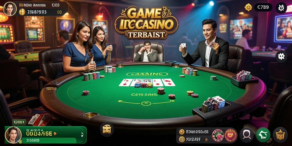 Gameplay C789 yang menampilkan dealer langsung dan interaksi menarik.