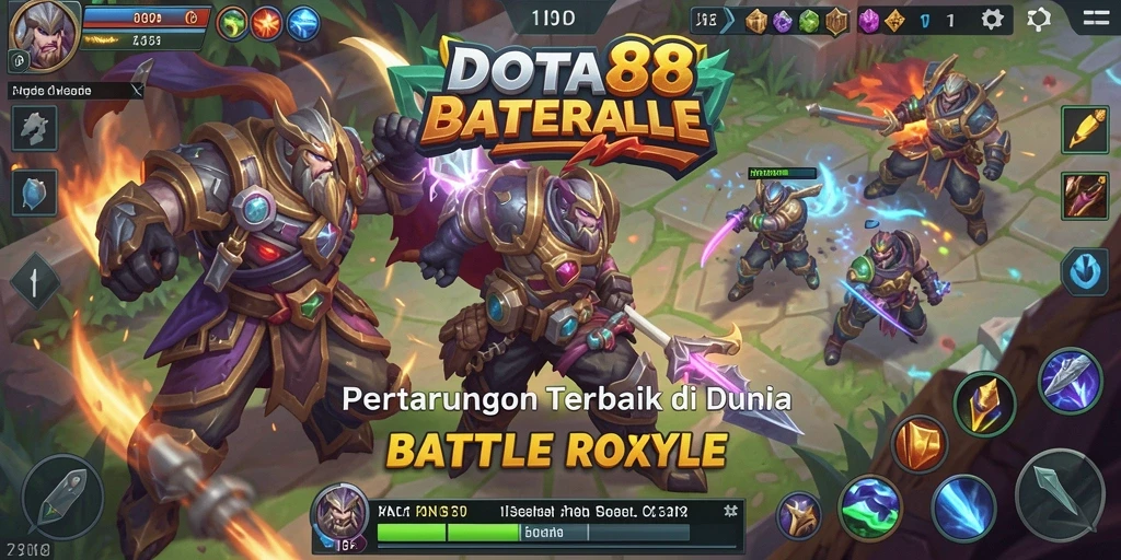 Gameplay DOTA88 yang penuh aksi di arena Battle Royale.