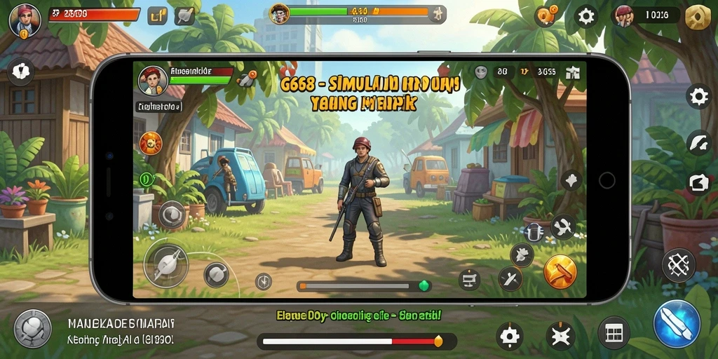 Tampilan gameplay G668 dengan karakter dan lingkungan yang interaktif dalam simulasi.