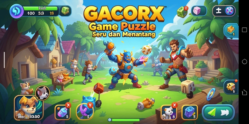 Screenshot utama GACORX menunjukkan gameplay yang menarik dan penuh warna.