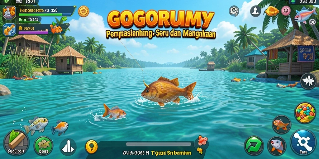 Tampak aksi seru dalam permainan memancing GOGORUMMY.