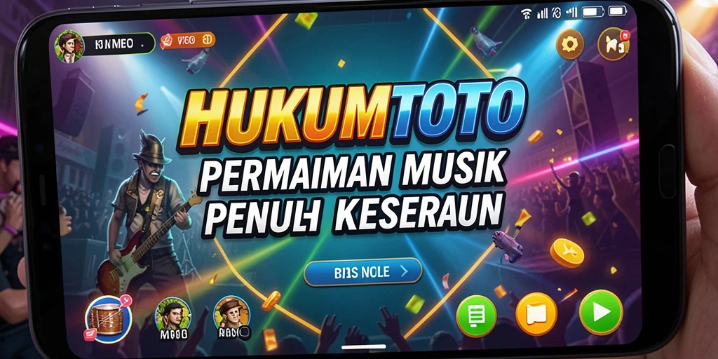 Screenshot gameplay HUKUMTOTO yang menampilkan keseruan bermain musik.