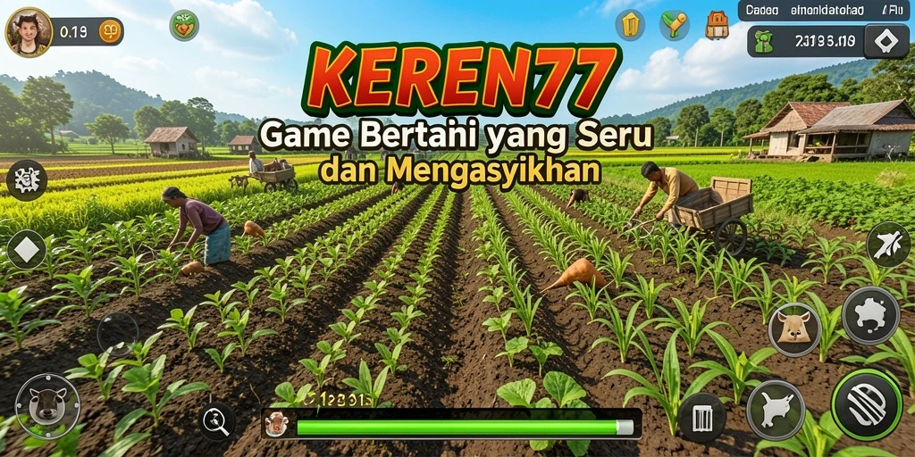 Gameplay seru bertani dalam KEREN77 dengan banyak pilihan tanaman.