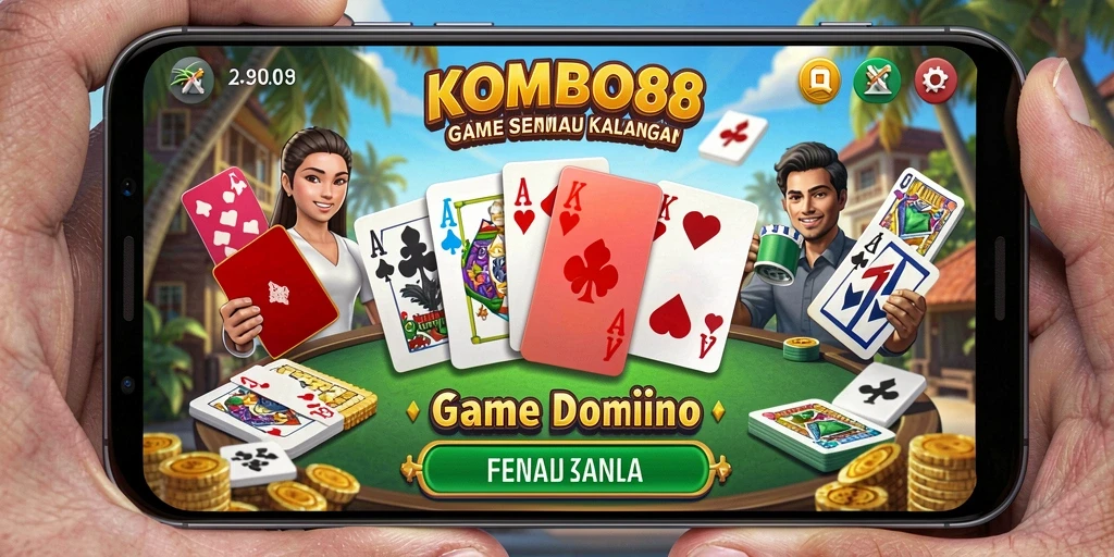 Tampilan gameplay menarik dalam KOMBO88 yang menampilkan permainan Domino.