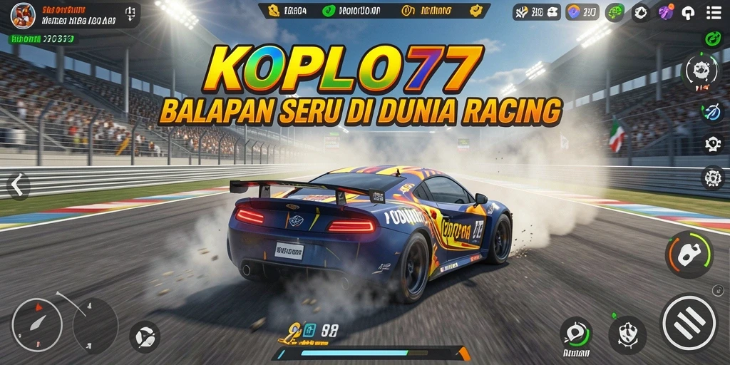 Tampilan gameplay KOPLO77 yang penuh aksi balapan.