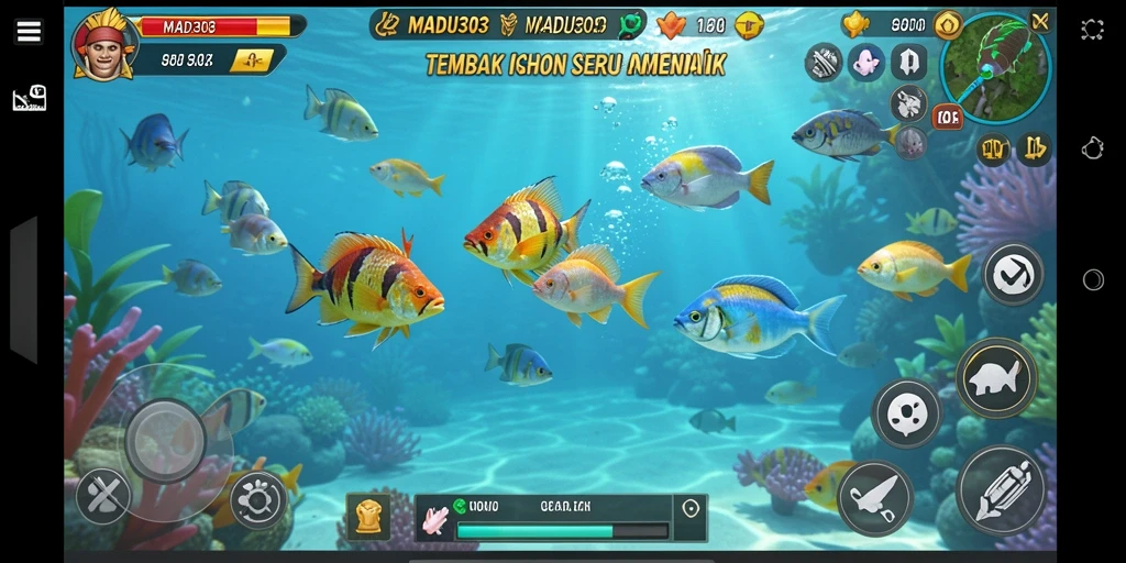 Tampilan gameplay Tembak Ikan yang seru dan penuh aksi.