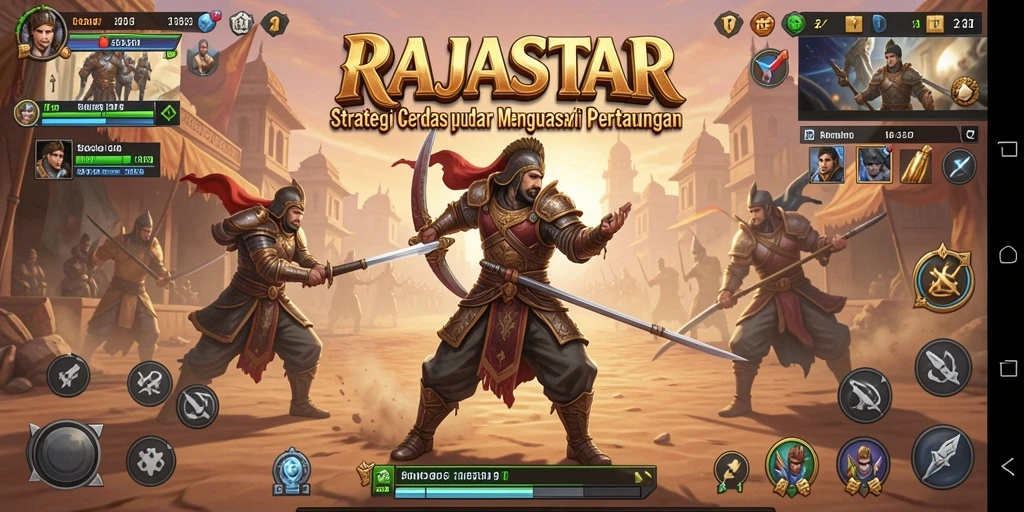 Tampilan gameplay menarik dalam RAJASTAR yang menampilkan pertempuran strategis.