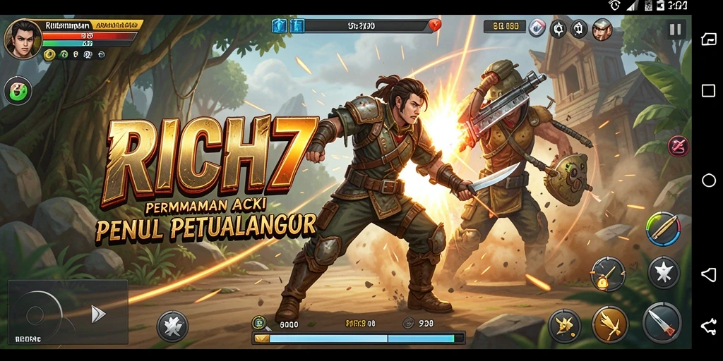 Screenshot gameplay RICH7 yang menunjukkan aksi dinamis dan grafis menakjubkan.