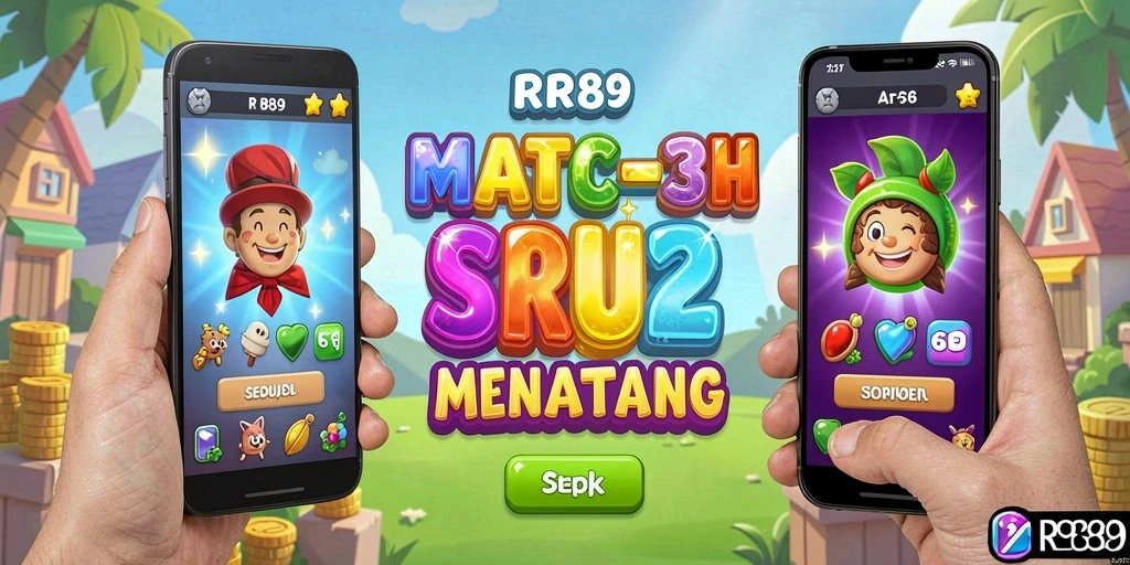 Tampilan gameplay RR89 menampilkan permata cerah yang siap dicocokkan.