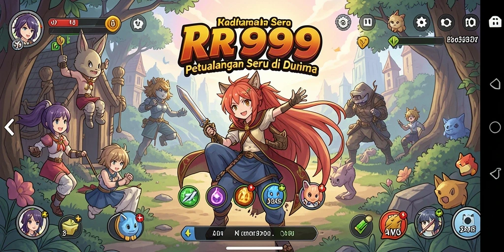 Tampilan menarik dari gameplay RR999 dengan karakter anime yang menawan.