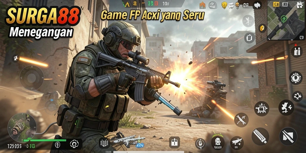 Gameplay mendebarkan dari SURGA88 saat beraksi di medan perang.